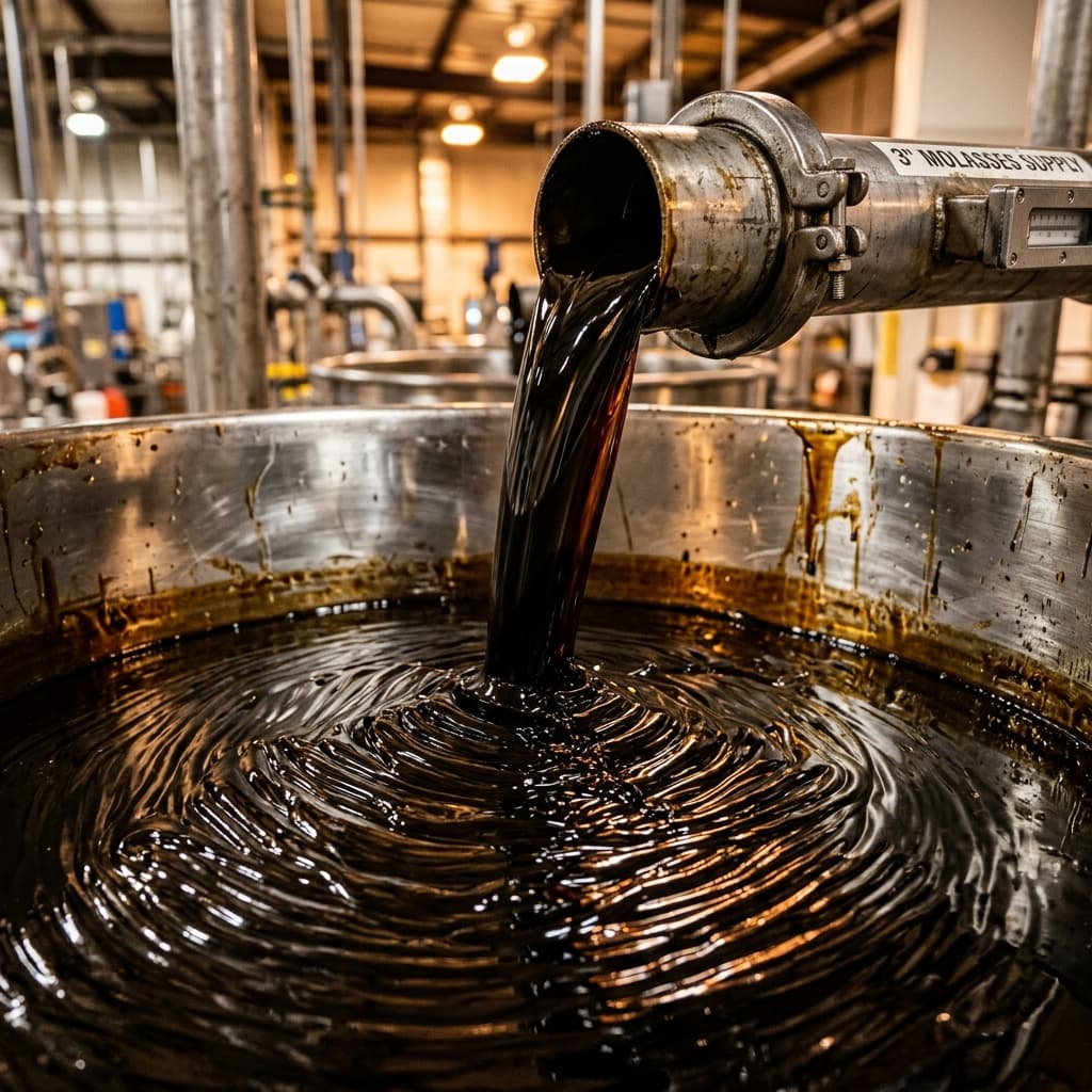 Premium viscous sugarcane molasses raw material under laboratory quality inspection